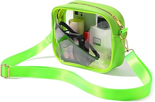 TOBVZOO Bolsa transparente aprobada para estadios, bolsa cruzada transparente para conciertos, eventos deportivos, monederos para hombres y mujeres