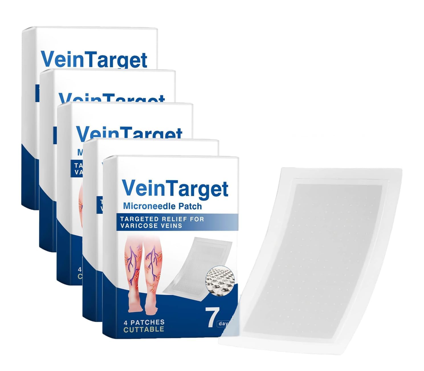 Vein Target Microneedle Patch, 2026 Advanced Varicose Veins Treatment for Legs, VeinTarget Varicose Veins Patch, Natural Ingredients Leg Treatment for All Skin Types (3PCS) — view 8