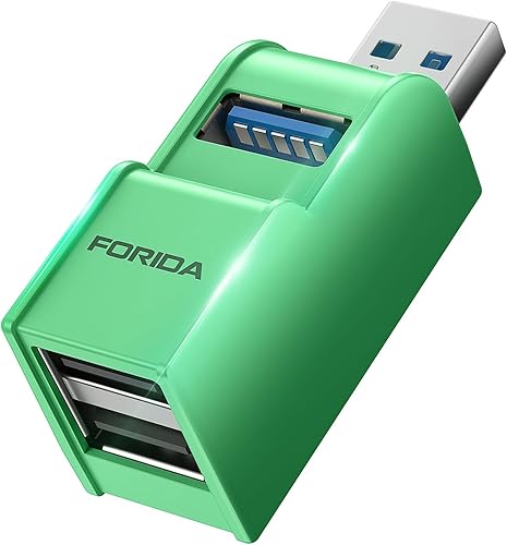 Miniatura 12 de FORIDA Adaptador USB de 3 Puertos, Hub USB con USB 3.0 y Adaptador USB Doble, Divisor USB Portátil 1 en 3 Salidas para Teclado, Disco Duro Móvil,