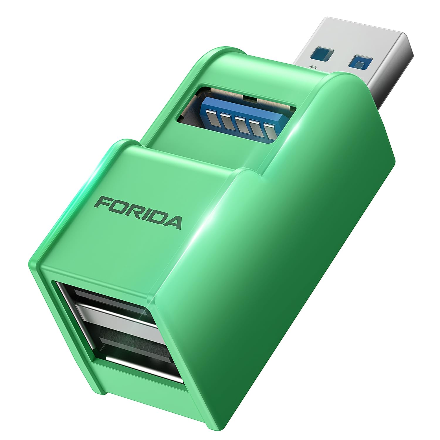 FORIDA 3 Ports USB 3.0 Adapter, USB Hub with 1 USB 3.0 and 2 USB 2.0 Ports, Portable USB Port Splitter for Keyboard, Mobile Hard Disk, U Disk, Camera,