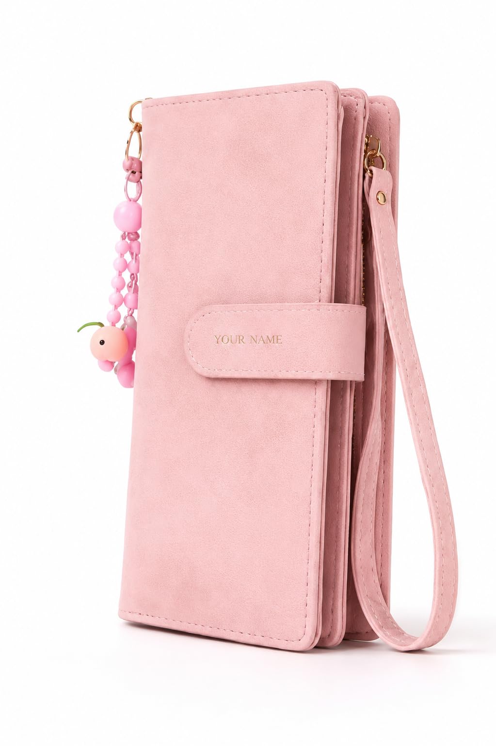 V Bright Women's Purple Clutch Wallet with Wrist Strap, PU Leather Long Wallet for Mobile Phone, Cash, Cards & ID Holder, Zipper Pocket Travel Purse for Girls & Women-image-45