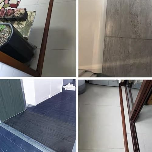 Miniatura 6 de HCZION Tira de transición de umbral de alfombra, tapetes para pisos, reductor de borde superpuesto, rampa de borde biselado de PVC, tira de umbral