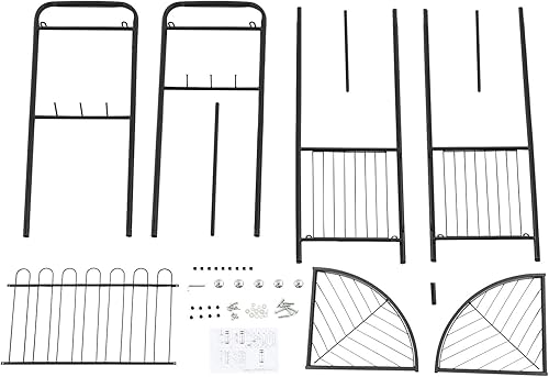 Miniatura 9 de Perchero esquinero con almacenamiento y 6 ganchos de metal, soporte de esquina multifuncional para entrada o dormitorio con almohadillas redondas