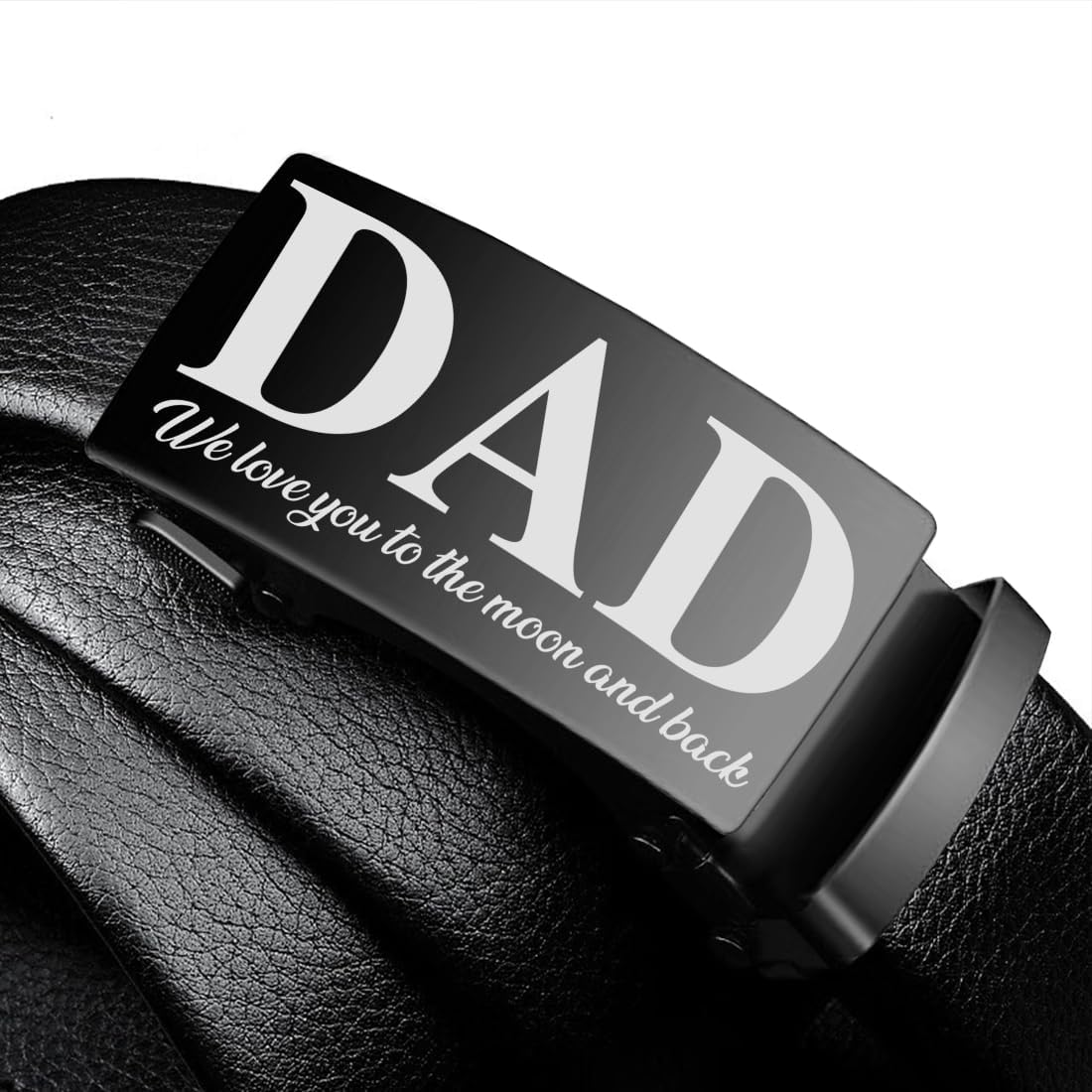 Personalized Ratchet Leather Belt Reminder We Love You for Dad Custom Name Monogram PU Leather Gift for Dad Husband image 3
