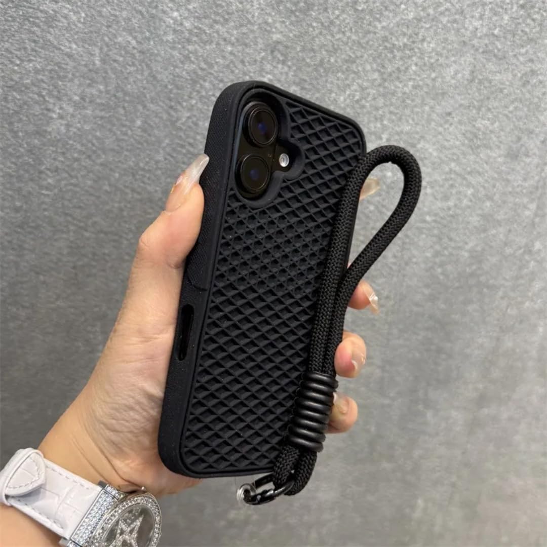 Coque silicone avec cordon iPhone 12 Pro dragonne housse noire - 2