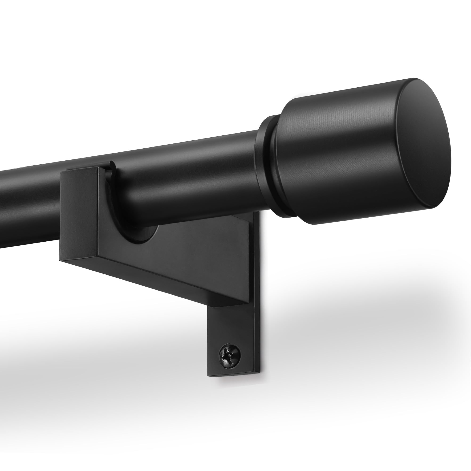 Photo 1 of Black Aluminium Curtain Rods for Windows,1 Inch Adjustable Curtain Rod 32-45,Heavy Duty Drapery Rods with Thicken Bracket,Decorative Modern Single Rod with Aluminium Finials