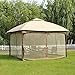 CROWN SHADES 10 x 12 Feet Dome Gazebo with Shade Curtains, Beige