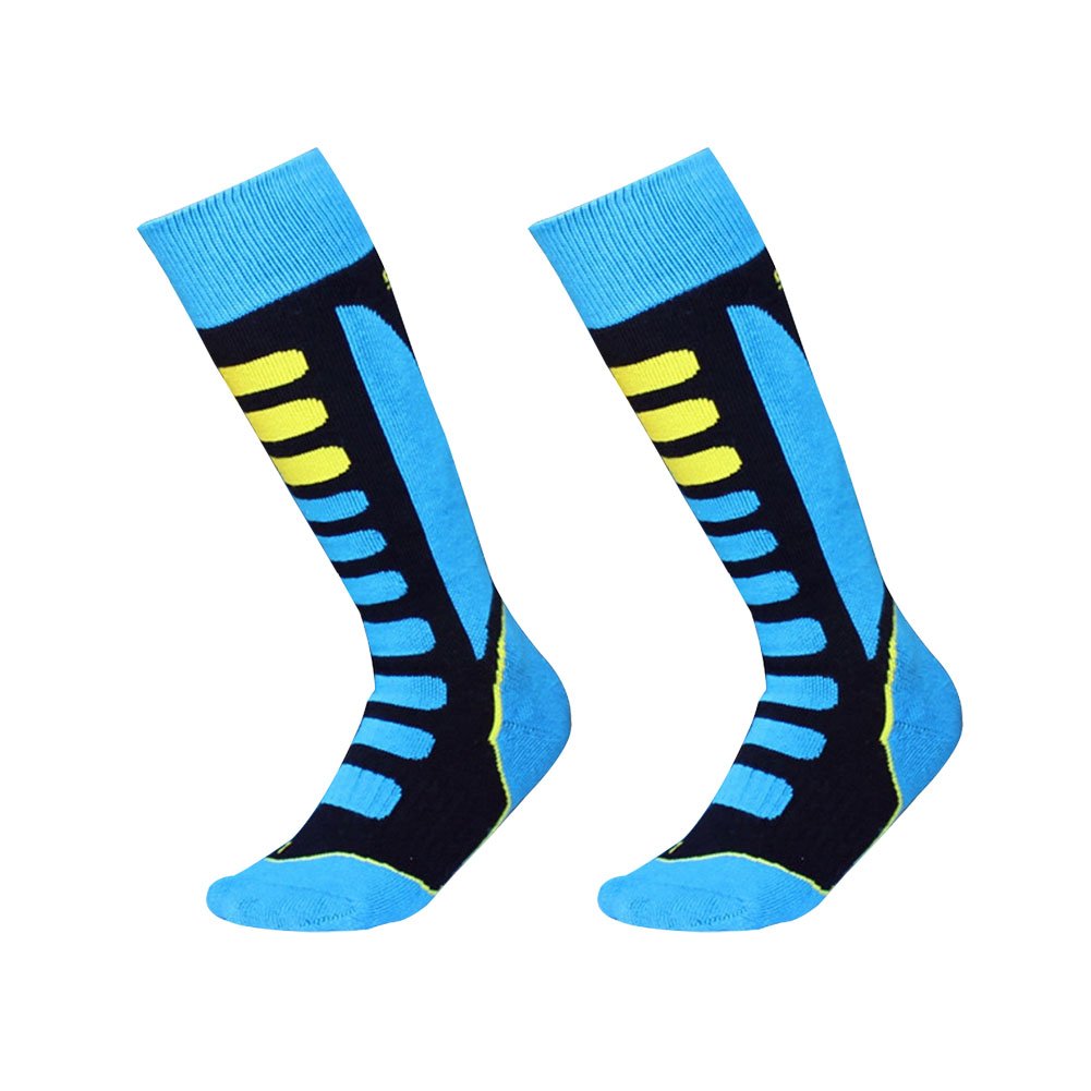 2 Paires Chaussettes de Ski Garçon Fille Thermique Chaude pour Ski, Randonnée, Cyclisme, Chaussette de Sport Hiver Contrôle de l'Humidité Anti-Odeur Anti-Bactérienne Bleu - EU 27-30
