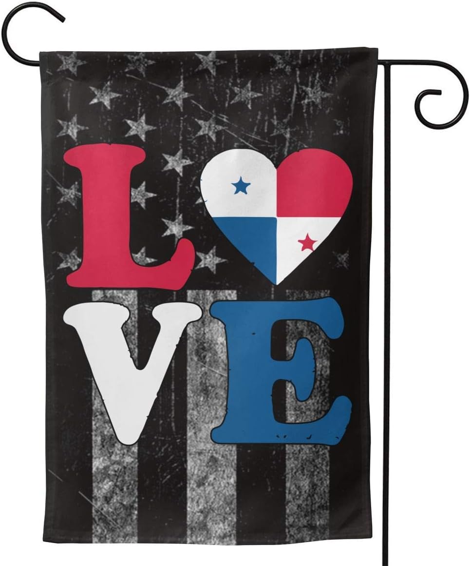 FengLiuAiShuaiGe Garden Flags Worn-Out Usa Flag I Love Panama Welcome Large Yard Double Sided House Flag Banners For Patio Lawn Home Outdoor Decor 12.5X18In 28X40In