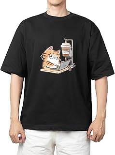 Youth black oversize over size t-shirt kitty kitten kawaii cute cat 129