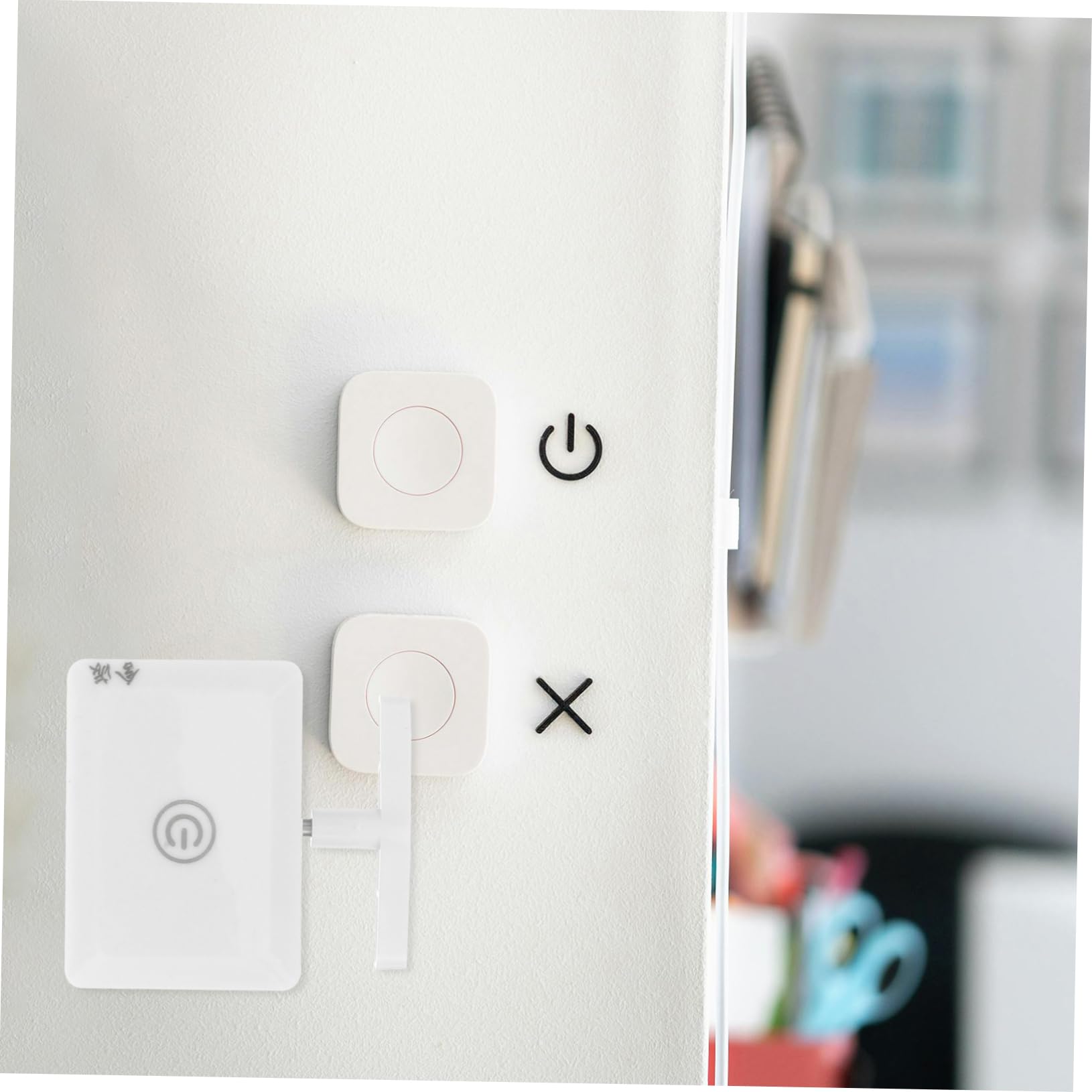 SHINEOFI Interruptor Inalámbrico 12v para Lámparas, Control Remoto Inalámbrico sin Cables, 2 Juegos, Abs Blanco, Adecuado para Oficinas y Sala de Estar