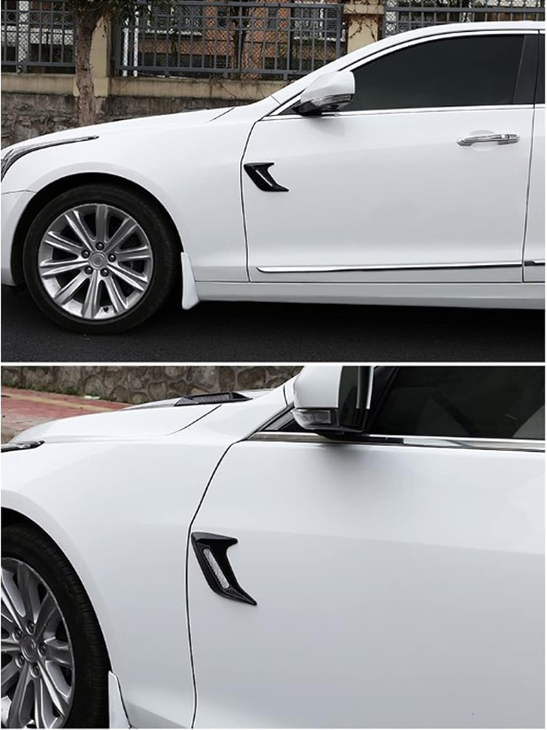 Hood Scoops 2 Pcs Car Air Flow Intake Scoop Hood Scoop Bonnet Cover Hood, Decorative Intake Hood Scoop Rigid Plastics Flow Intake DIY Stickers