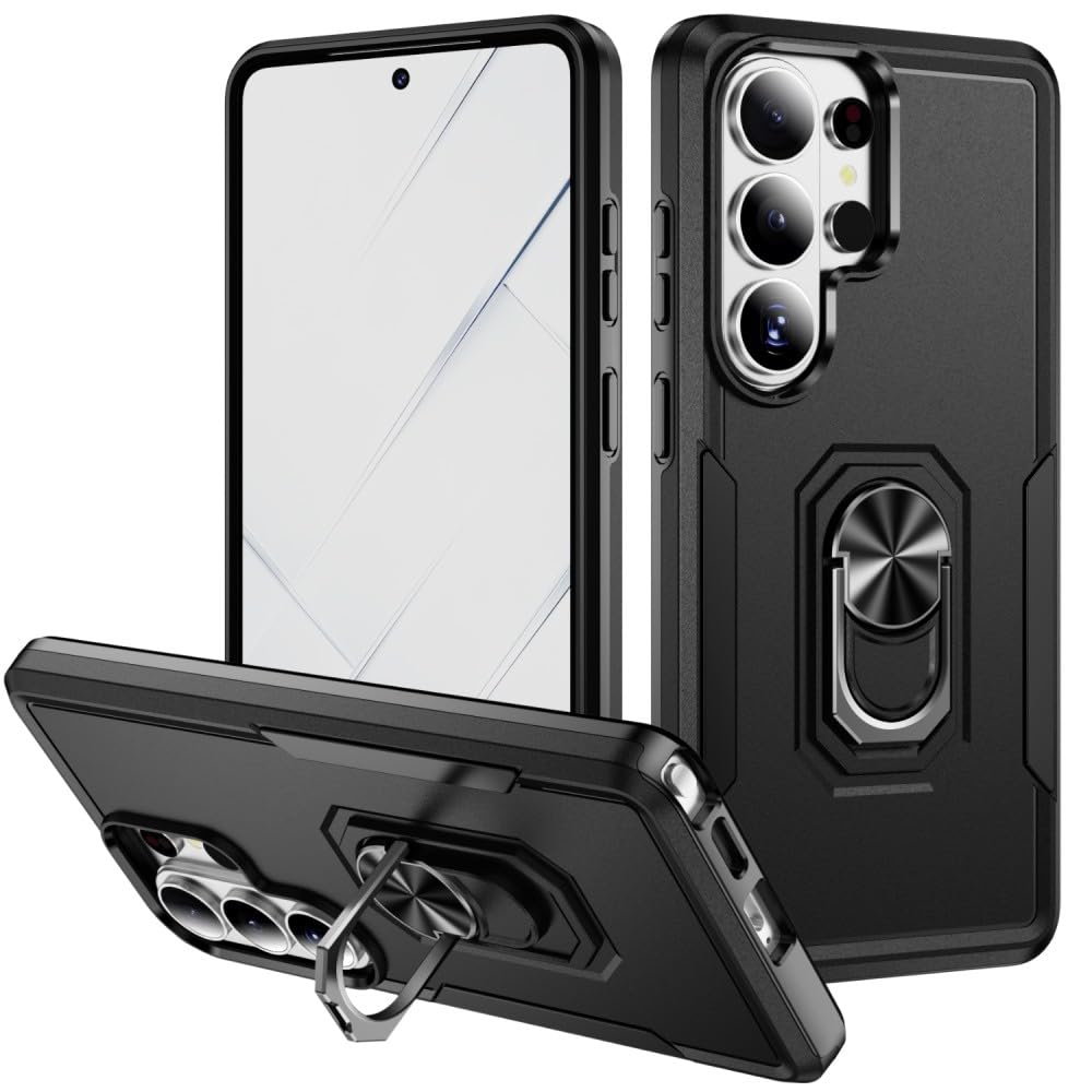 Generic Funda compatible con Samsung Galaxy A54 5G (color: negro), funda con soporte de anillo a prueba de golpes