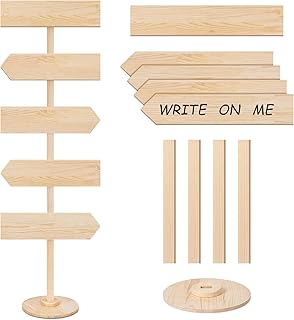 Chunful 63 Inch Wooden Blank Arrow Signs with Stakes, Wood Blank Directi...