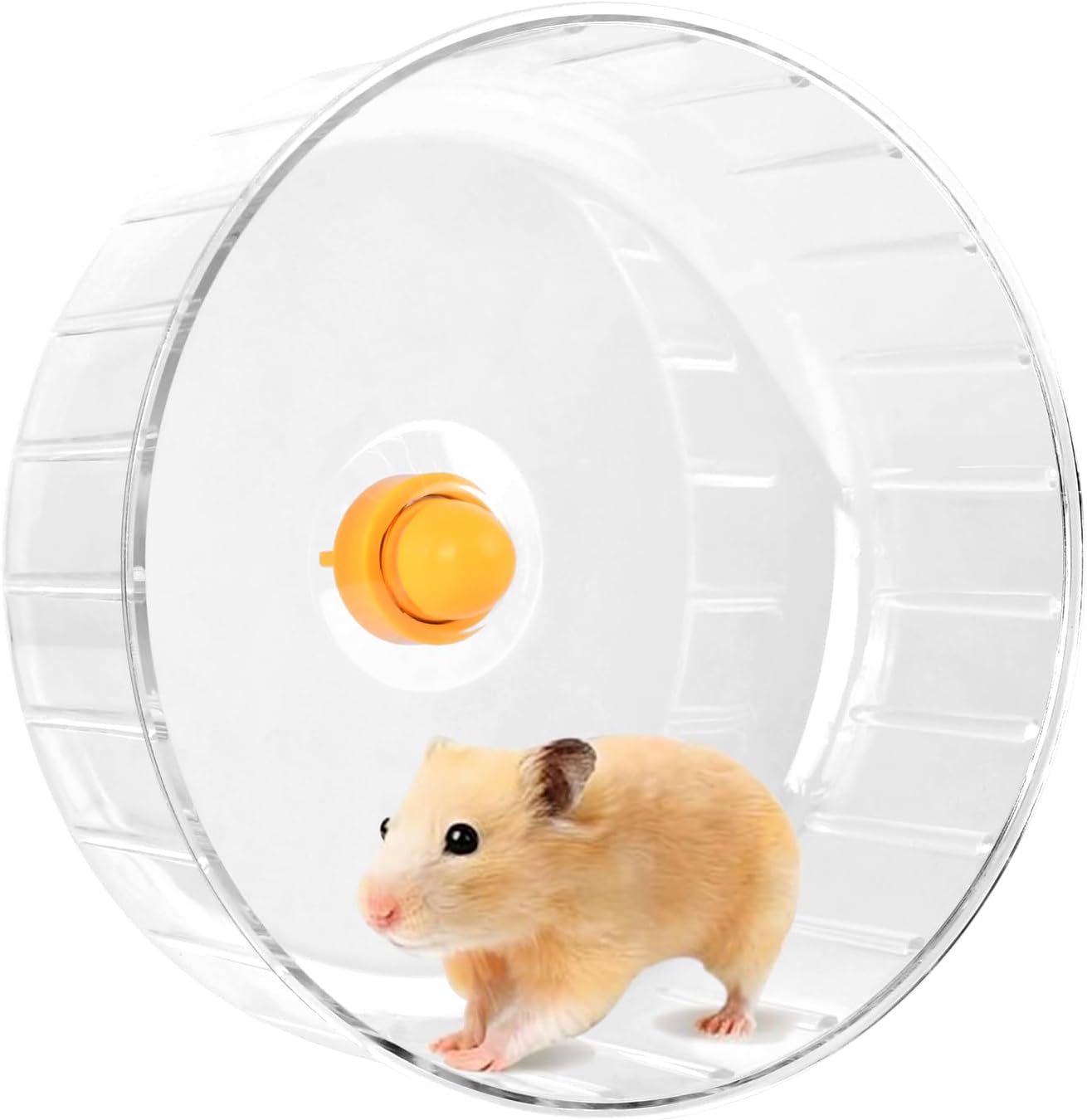 Hamsterrad, leiser Spinner, Hamsterrad, 21 cm, Hamster-Spinner, Hamster-Trainingsrad, leises Hamsterspielzeug, transparentes Hamsterrad aus Kunststoff für Chinchillas, Eichhörnchen, Rennmäuse