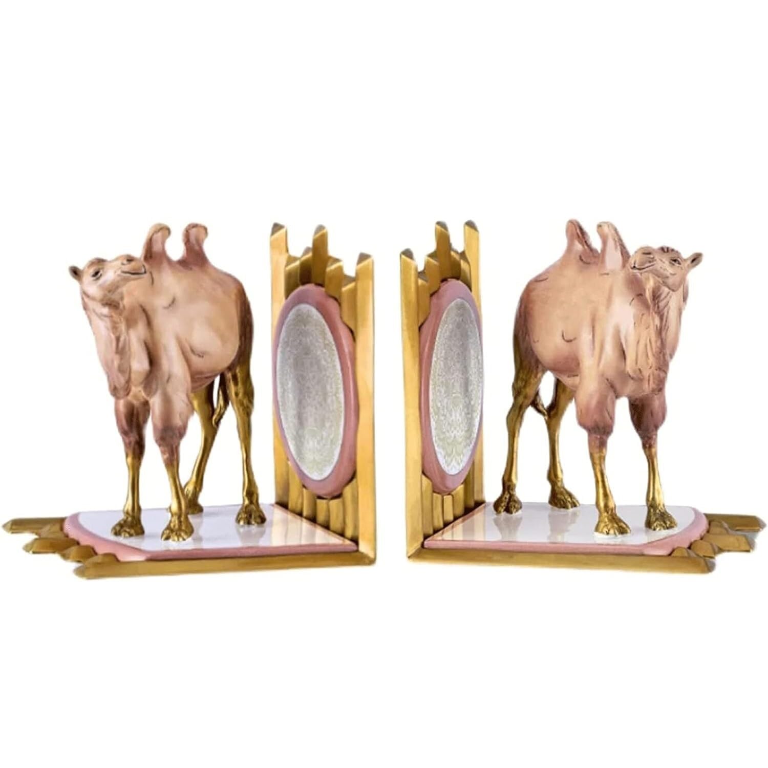 Sujetalibros Apoya Libros Sujetalibros Elegantes con Estatua de Camello, sujetalibros de latón Pesado, Tapones para Libros Sujeta Libros Soporte Libros Mesa