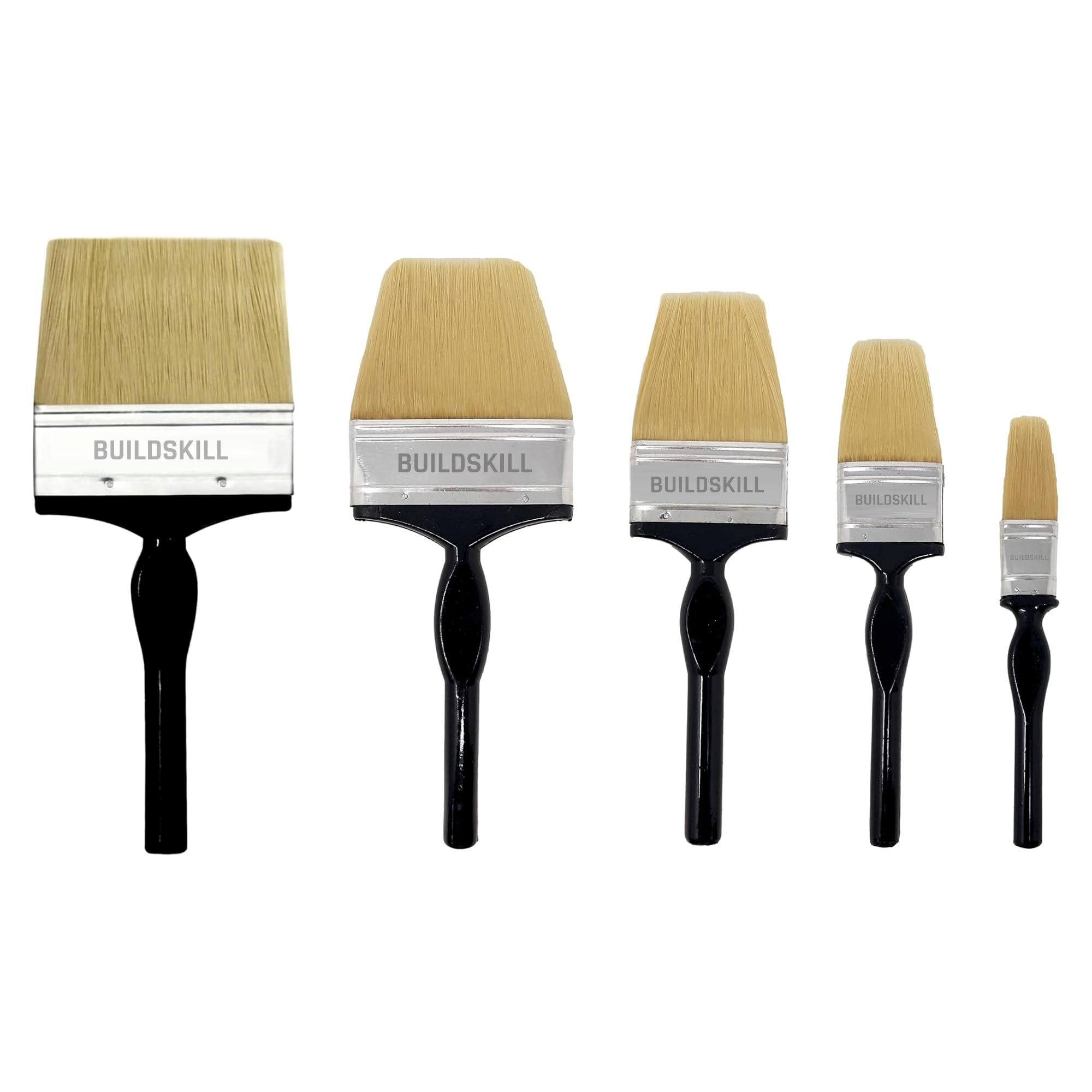 BUILDSKILL 5 Pcs Paint Brush Set | Size 1", 2", 3", 4", 5" | Soft Bristle Paint Brush for Wall | Durable & Thick Paint Brushes Set | Smooth Finish | Ideal Painting Brushes for DIY & Professional Use (B0CQNJ2SPR) Amazon Price History, Amazon Price Tracker