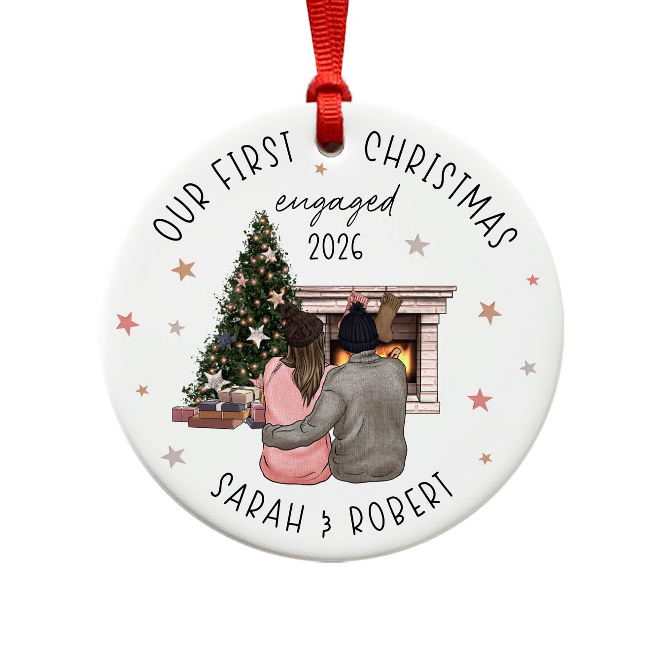 Our First Christmas Engaged Ornament - Ceramic Christmas Tree Decoration 2026