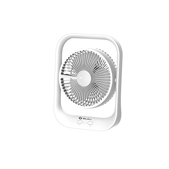 Bajaj Pygmy 178mm USB Charging Fan LED Light 2100 RPM High Speed