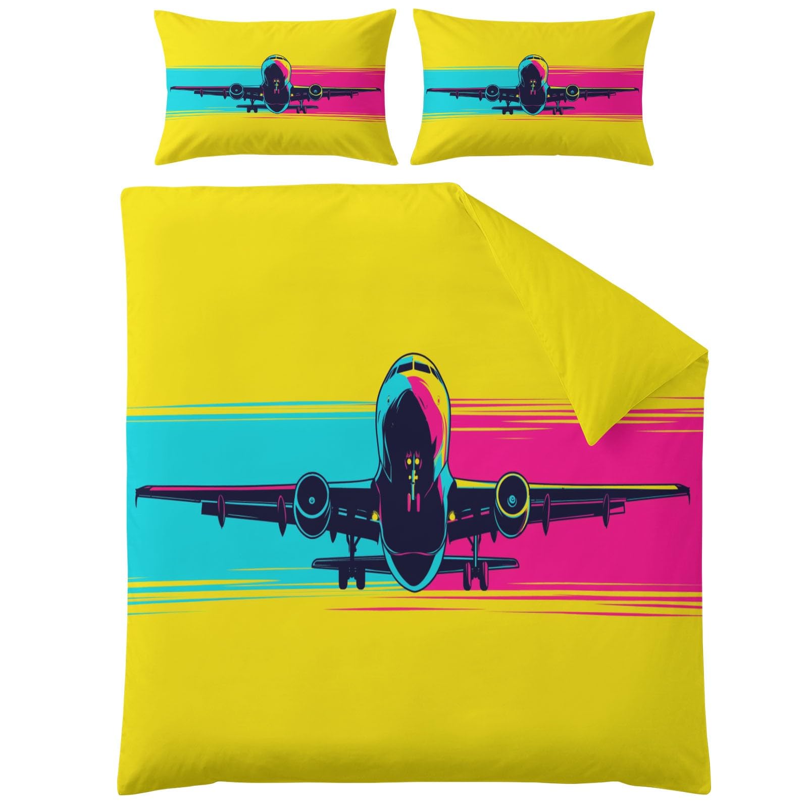 Aviation pop retro komplet pościeli 200 x 200 cm dla dzieci dorosły 2 osoby