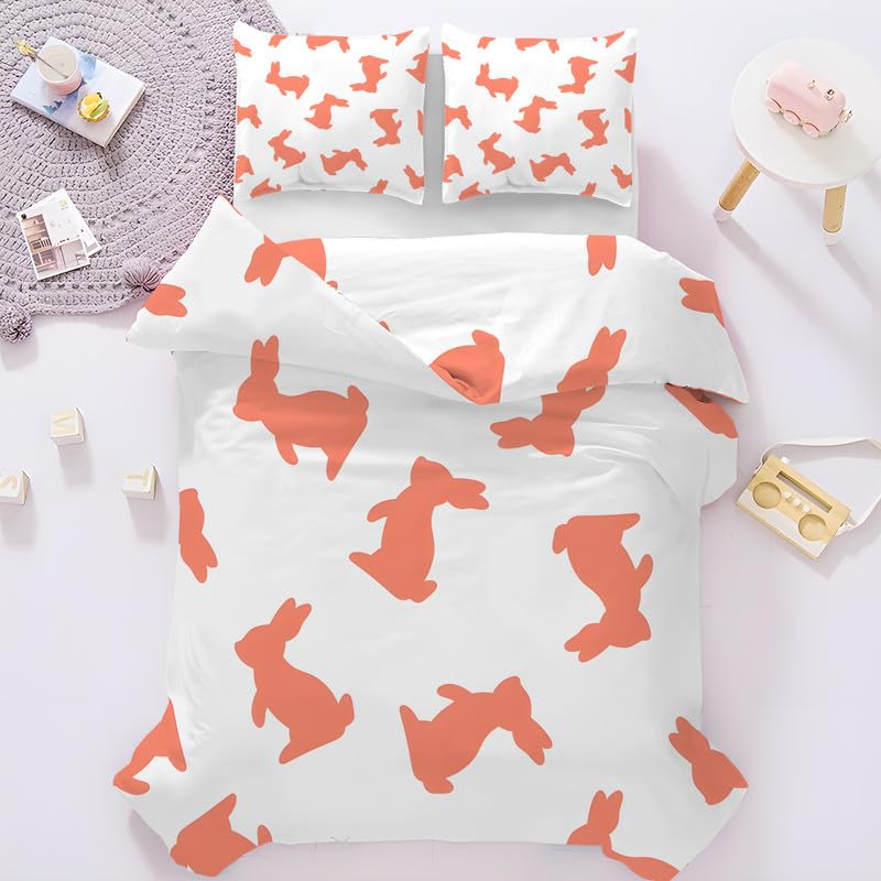 Housse de couette 220x240 lapin orange pour illuminer la chambre des filles et hommes