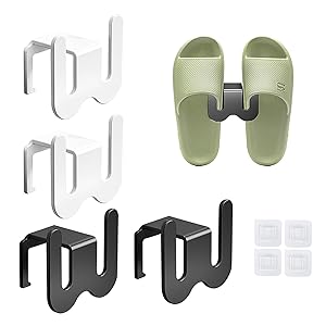 HASLED Zapatero de Pared 4 Unidades - Organizador Colgante de Aluminio para Zapatos, Ahorra Espacio en Entrada, Baño o Armario - Adhesivo Sin Perforación