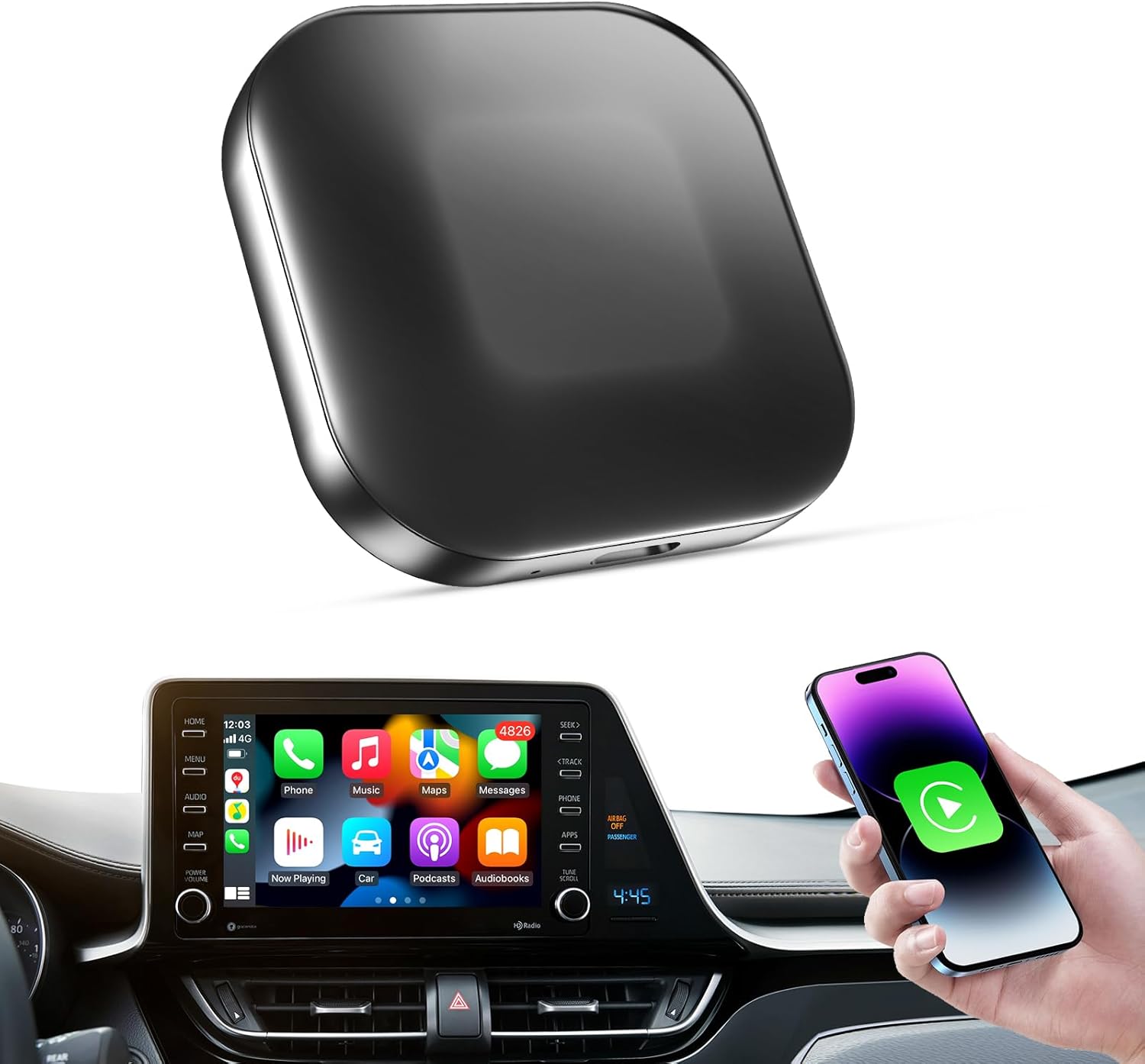 Wireless Apple CarPlay Adapter, CarPlay Wireless Dongle for iPhone iOS 10+, Plug  Play, 5.8GHz WiFi Faster Auto Connect for Cars with OEM Wired CarPlay
