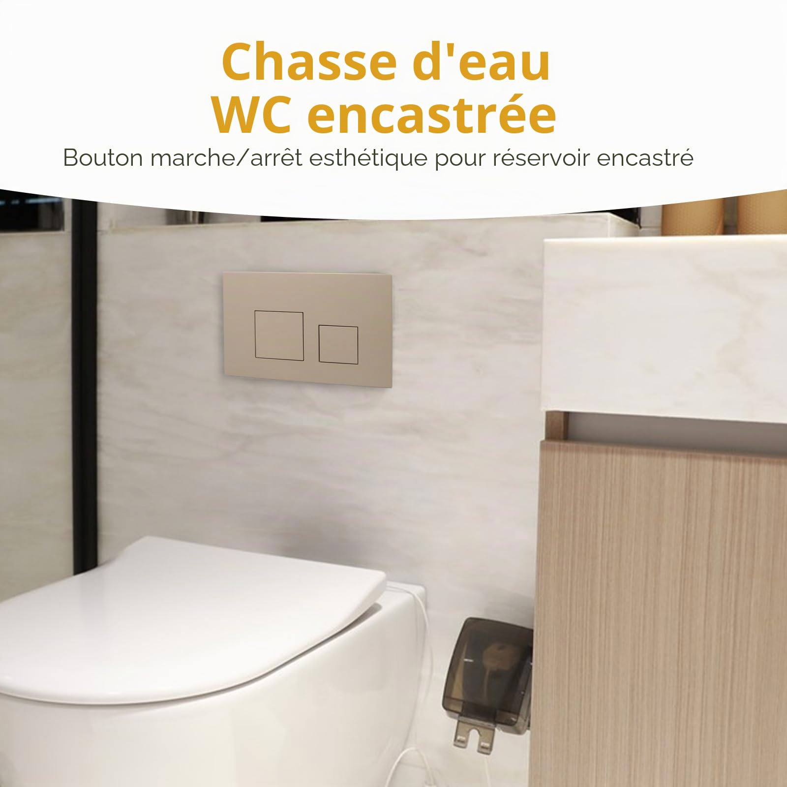 ACESOME Plaque de déclenchement pour WC Compatible avec Geberit sigma01 sigma10 sigma20 sigma21 sigma30 sigma50 sigma60 Plaque de déclenchement en plastique pour chasse d'eau à 2 débits (Kaki)