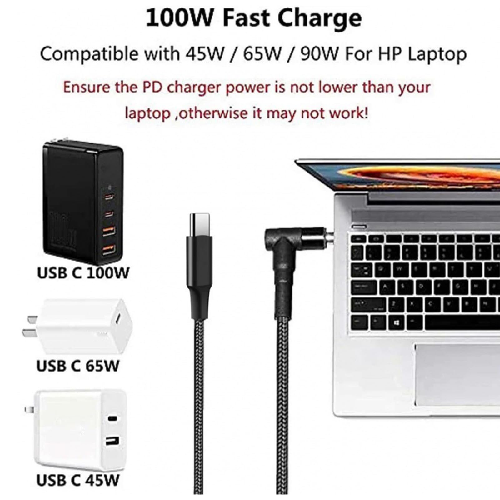 Cavo di ricarica PD magnetico da USB C a 4 pin in bianco M518W Cavo di ricarica PD magnetico da USB C a 4 pin in bianco M518W