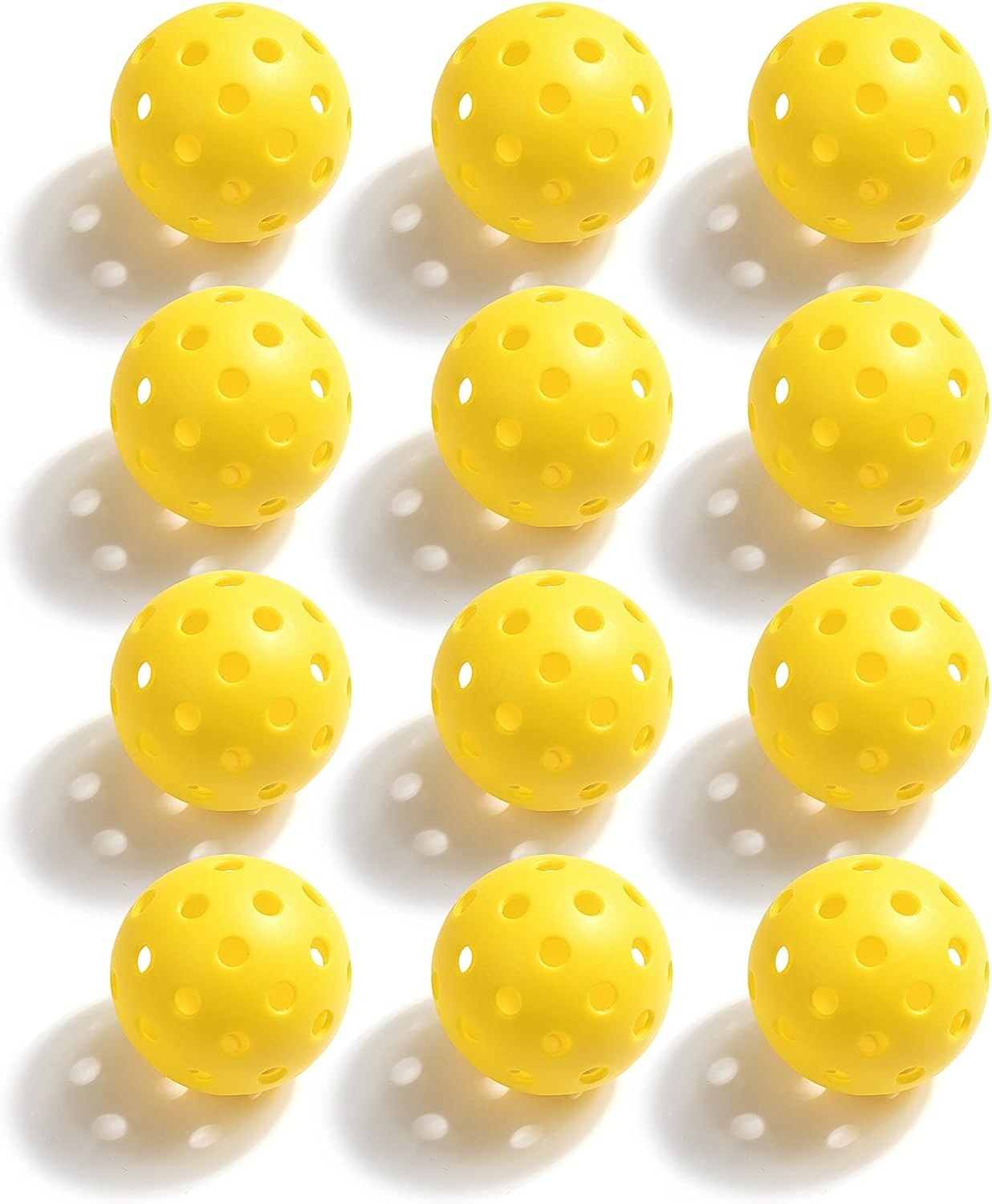 Geekman Premium 40 Holes Pickleball Balls for Outdoor Sport, USAPA Standard, True Flight, Highly Durable, 12 Pack