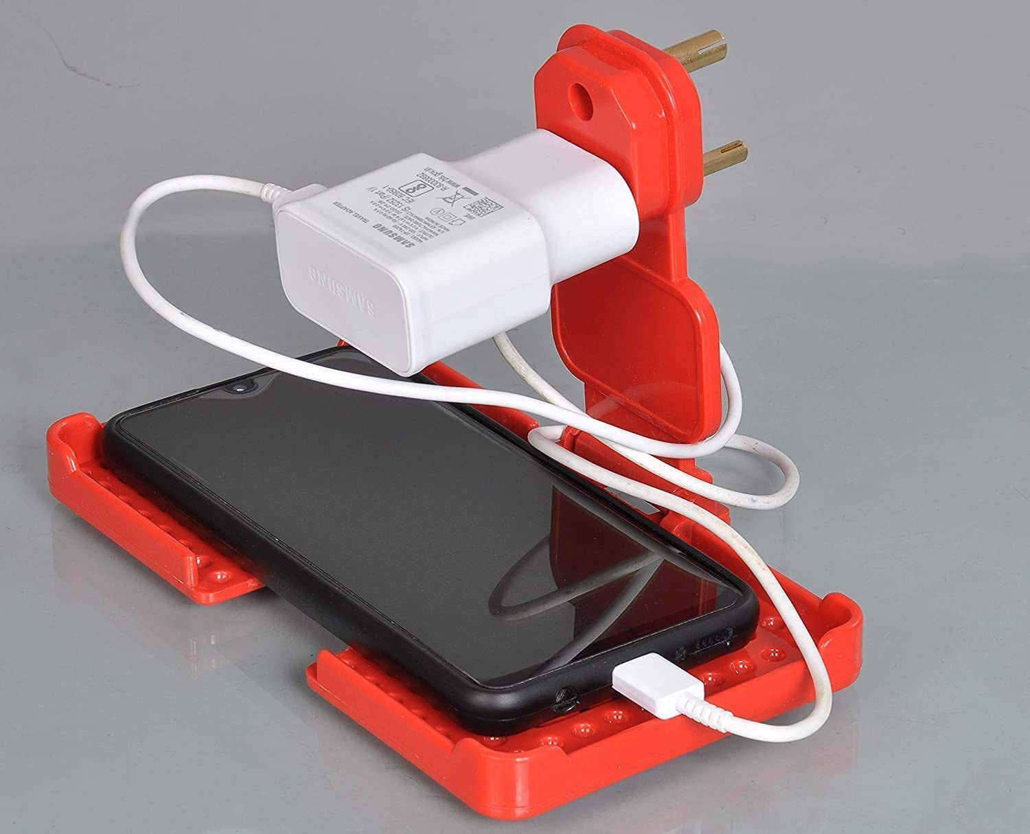 DSNS Multi-Purpose Mobile Wall Holder Stand for Charging Phone Just Fit in Socket and Hang Power Plug Pack of 1 (Red) (B0C3JKX5FP) Amazon Price History, Amazon Price Tracker