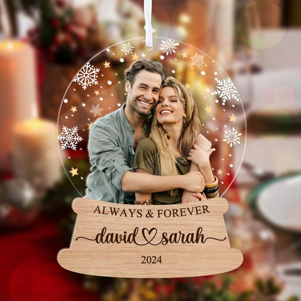 Custom Your Couple Photo Acrylic Ornament Valentine's Day