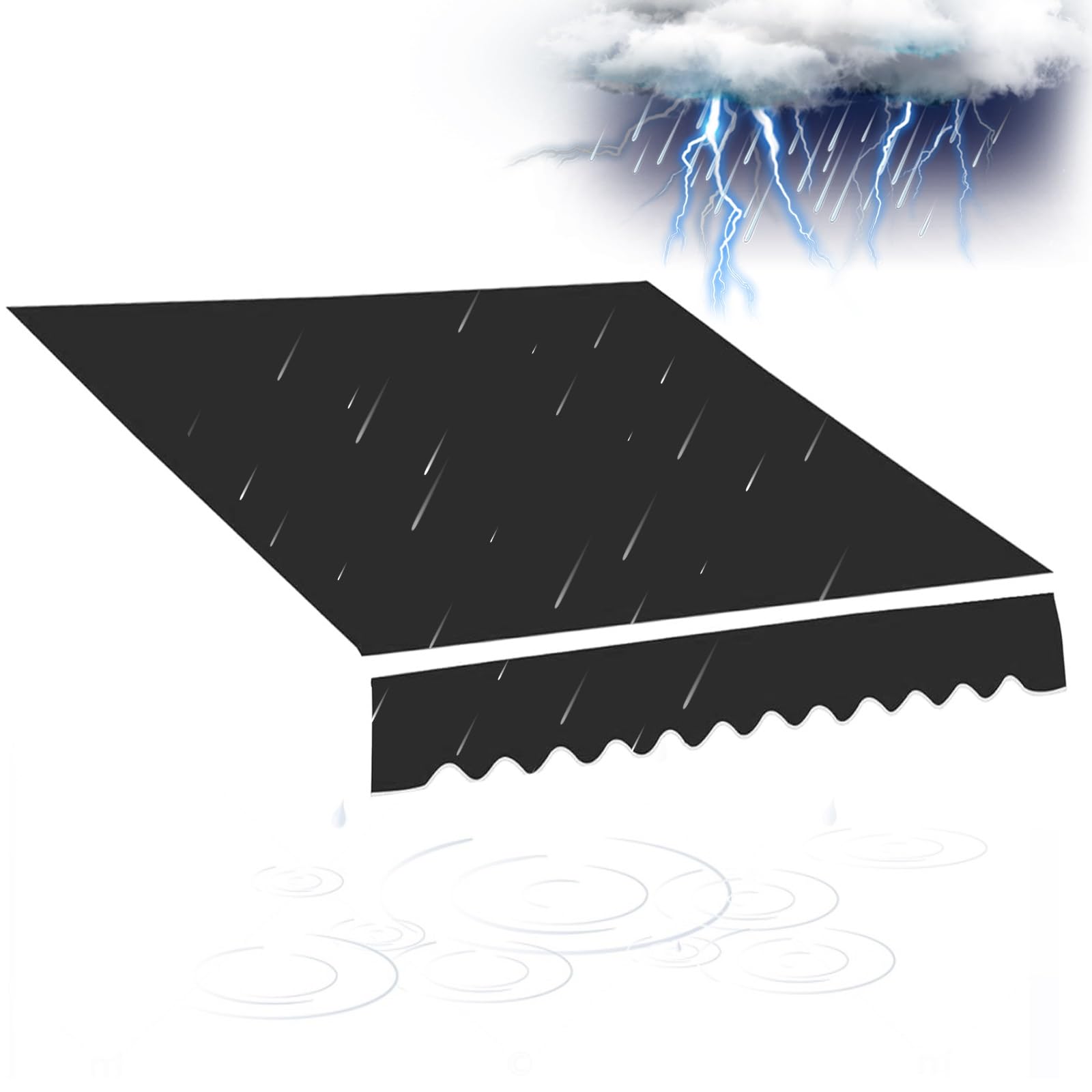 Toldo retráctil de poliéster resistente a rayos UV con cubierta superior premium para patio elegante