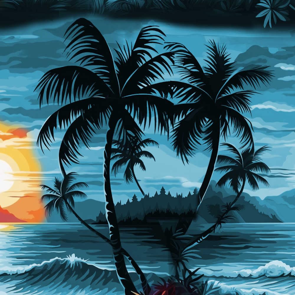 Hawaii Hemd Männer Baumwolle Größe S - 8XL Herren Hawaiihemd Kurzarm Strand Palmen