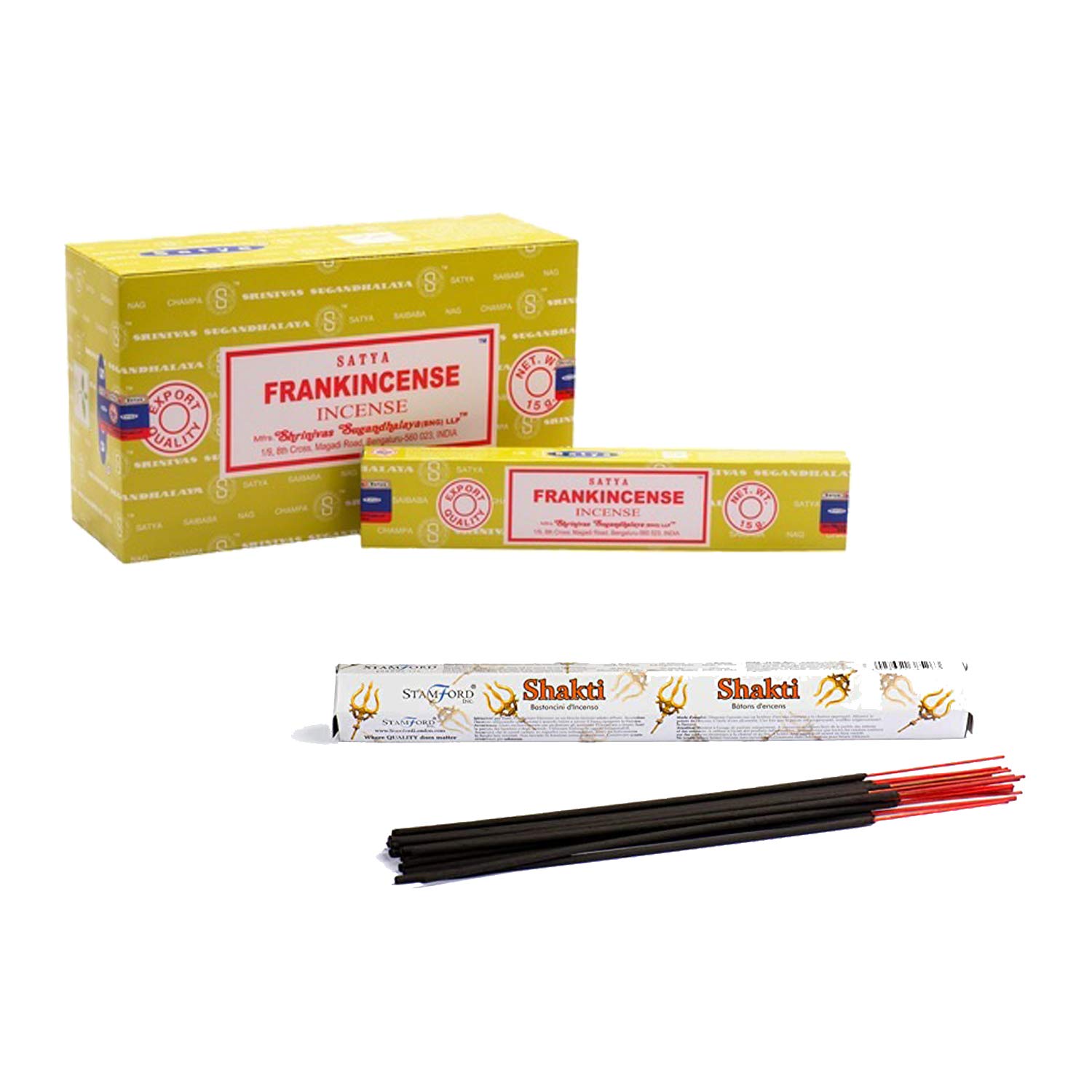 Satya 12 Pack Incense Sticks with Free 1 Pack Stamford Shakti Incense Stick (FRANKINCENSE)