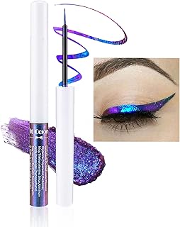 Coloured Eyeliner Liquid Eyeliner, Glitter Eyeliner Pen Long-lasting Eyeliner Pencil, Highly Pigmented Waterproof Eye Makeup Stick, Sparkle Chameleon Metallic Eye Liners for Party