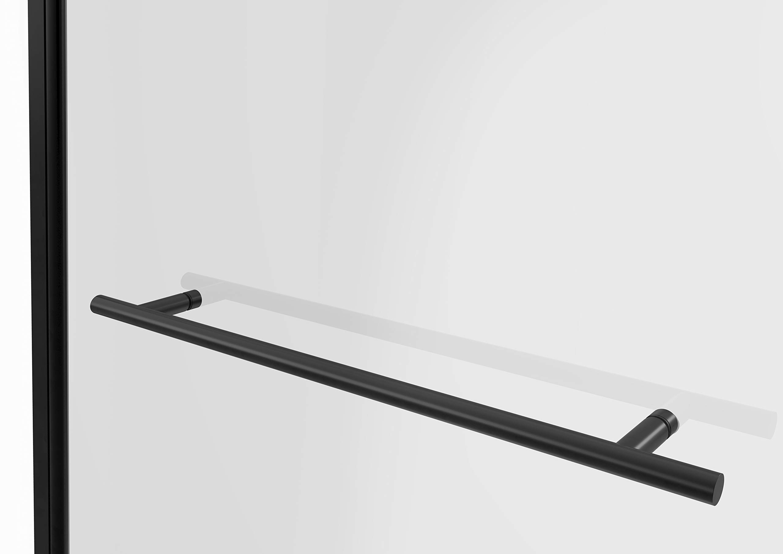 Mampara de ducha CITY 75 x 140 cm - abatible en una parte - montable en ambos lados - vidrio de seguridad monocapa de 4 mm de espesor - diseño negro mate