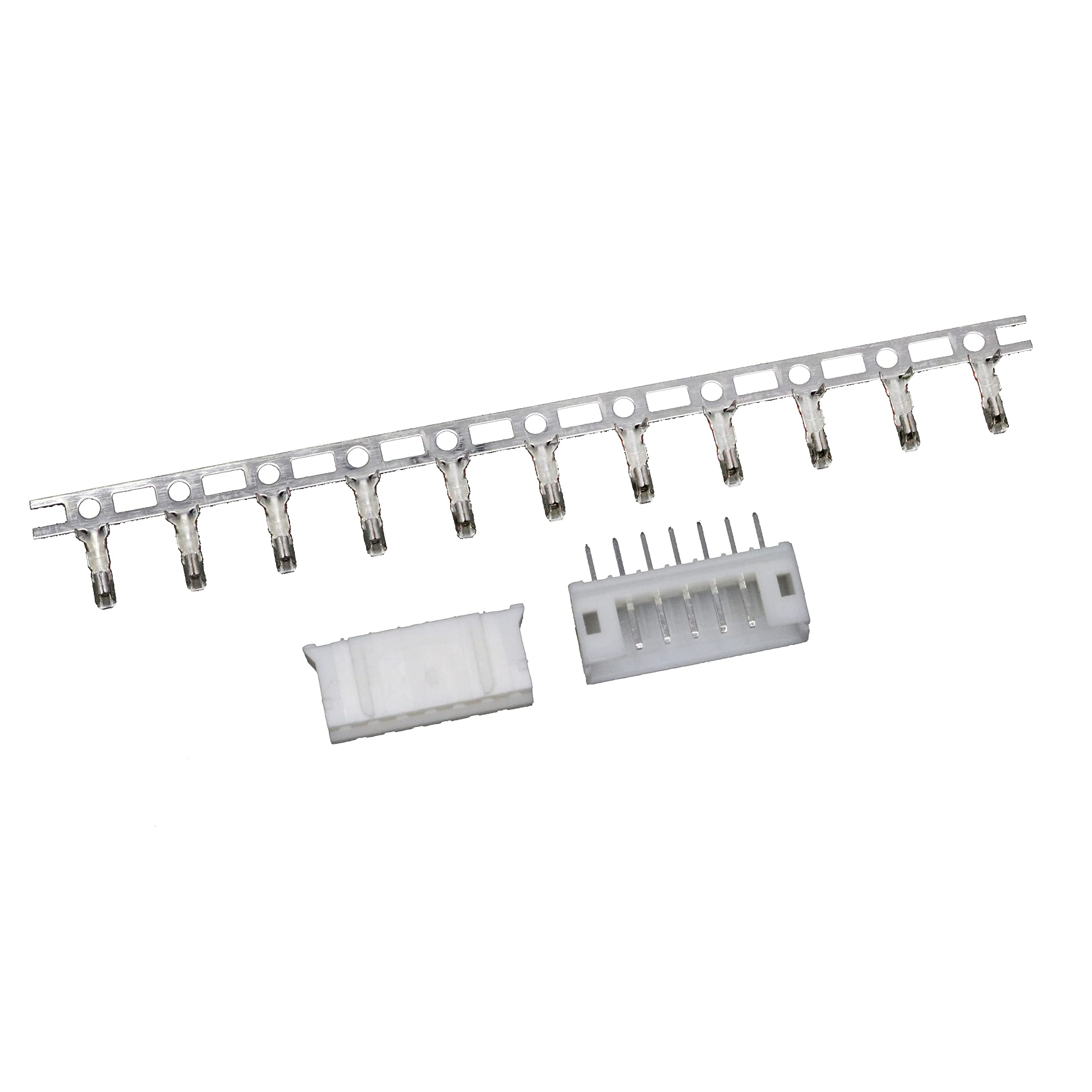 PH 2.0 mm 7-pin Board-to-Wire Crimp Connector Plug + PCB Socket + Crimps, Pack of 20 Compatible With JST PH — image 1