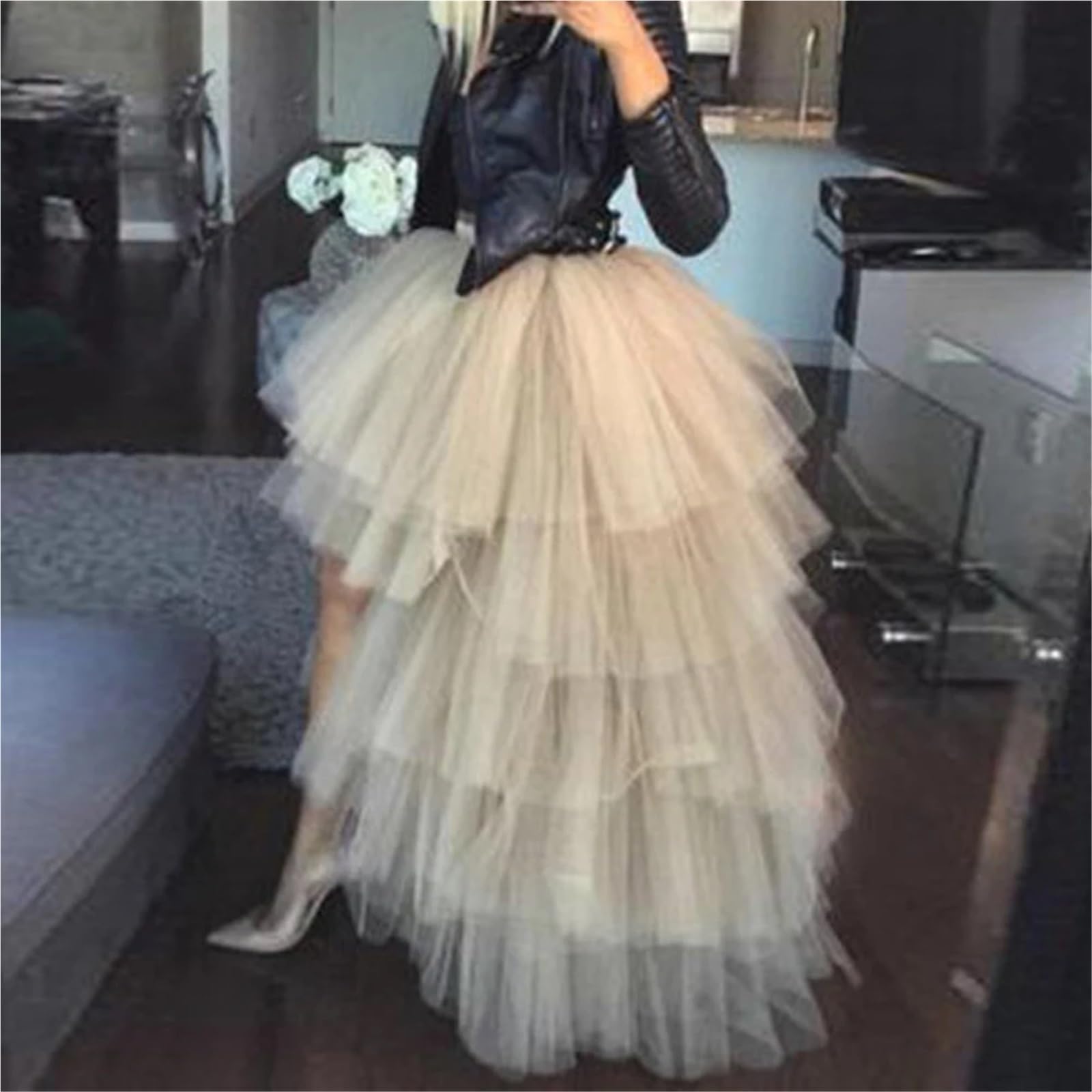 Sottoveste per abito Gonne Tutù da Donna, in Tulle a Strati, Sottogonna Lunga, Accessori Sposa