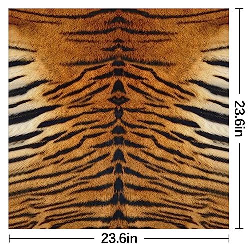 QsirBC Tiger Leather Leopard Print Square Silk Scarf, Summer Head Scarf, Hair Scarf for Women Soft Smoothness for Travel Yoga Handkerchief Shawl Sunscreen Gift 23.6× 23.6 Inches2