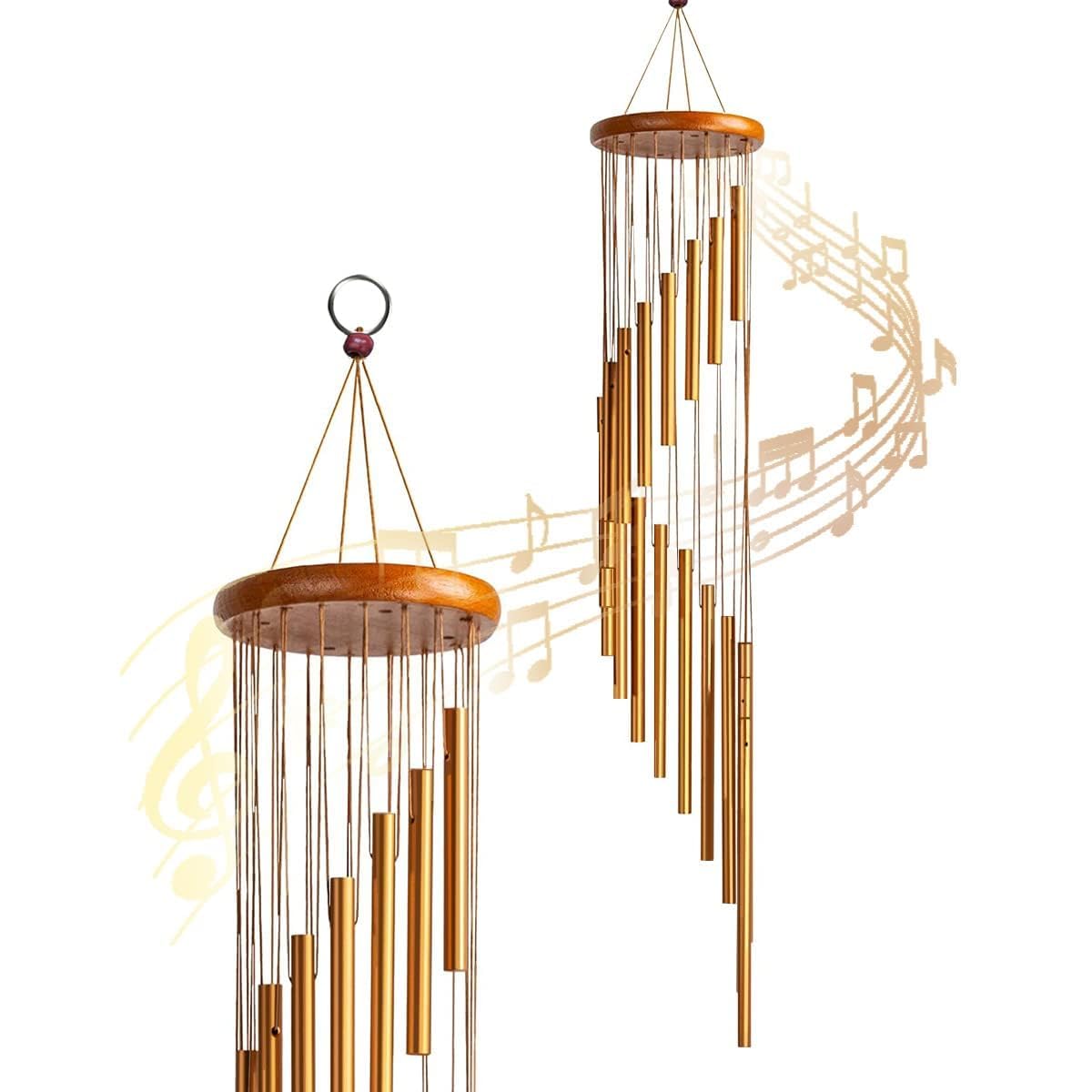 Large Memorial Feng Shui/Vastu Wind Chimes for Home, Office, Indoor & Outdoor Decoration | Elegant Aluminum Alloy Tuned Tubes for Positive Vibrations Energy Flow (15 Tubes)-image-48