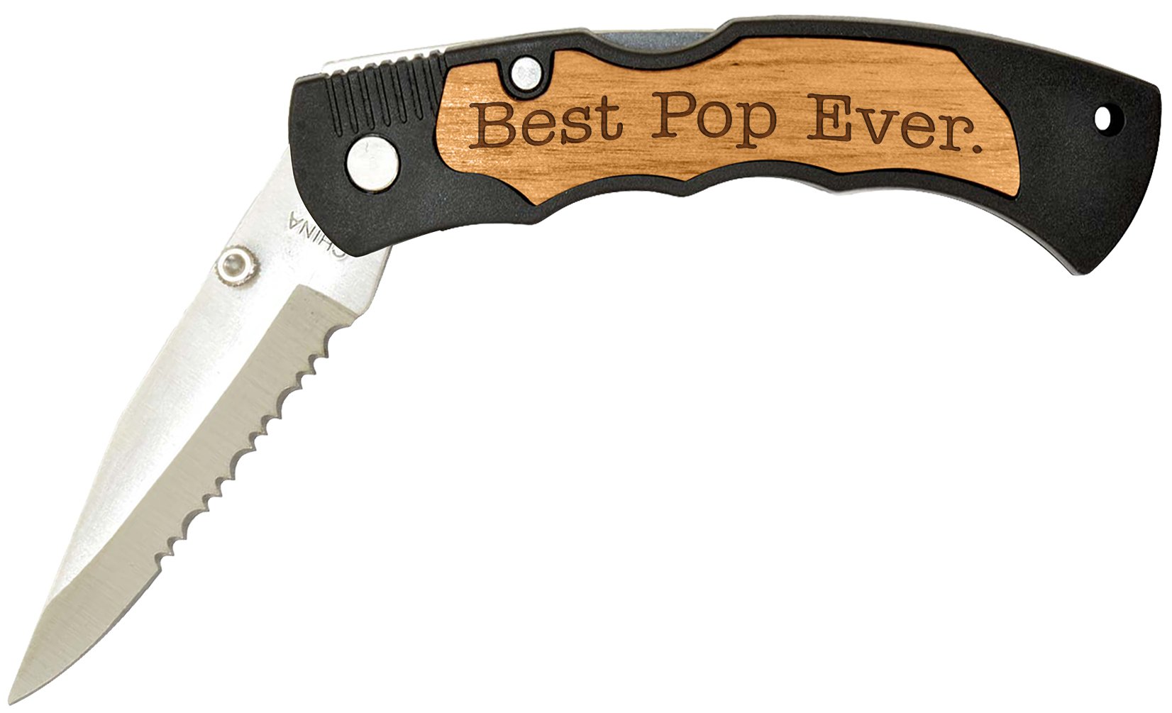 Funny Gift for Grandpa Best Pop Ever Laser Engraved Stainless Steel Folding Pocket Knife
