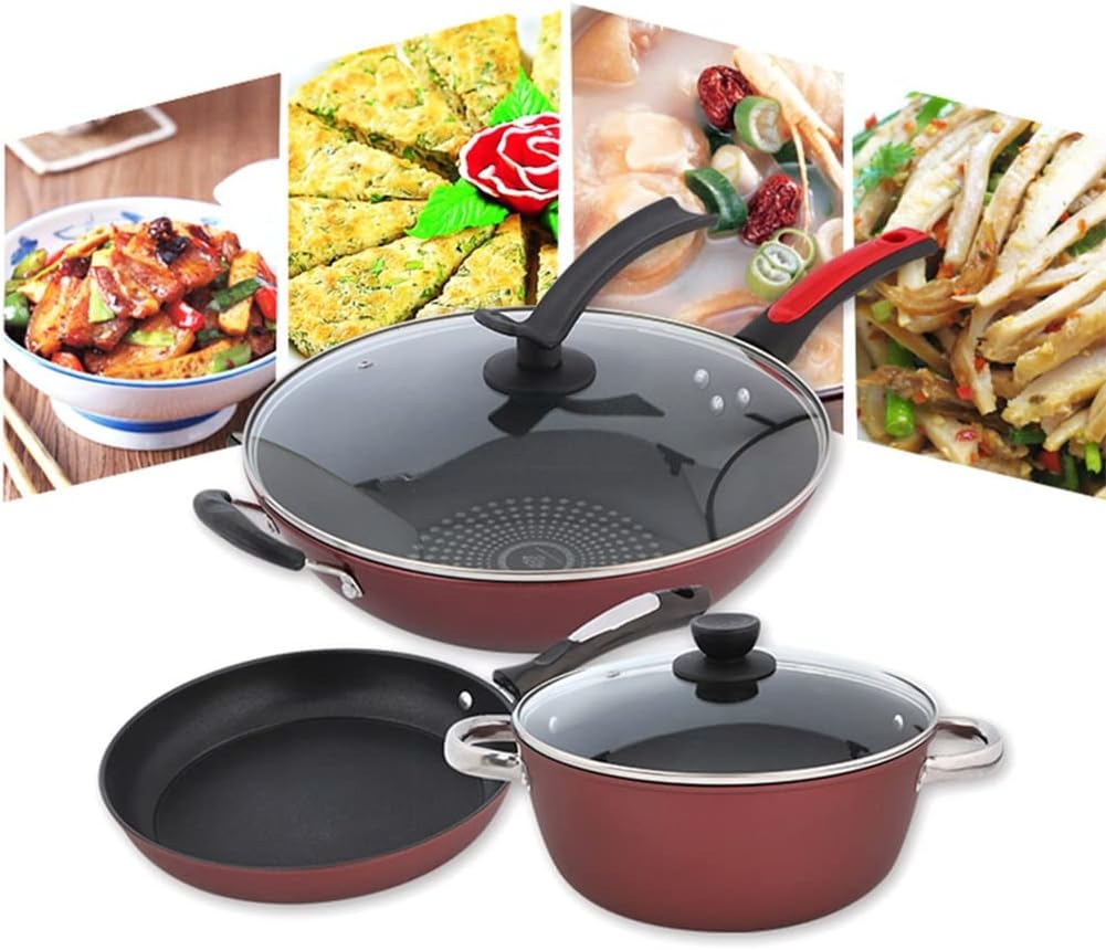 Cookware Set Soup Pot Frying Pan Milk Cooking Saucepan Non-Stick Casserole Wok