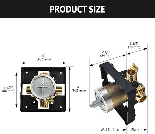 Miniatura 4 de Cuerpo de válvula de bañera y ducha para grifo de ducha D, funciona con kits de ajuste de válvula de ducha de función única o dual de la serie D 13,