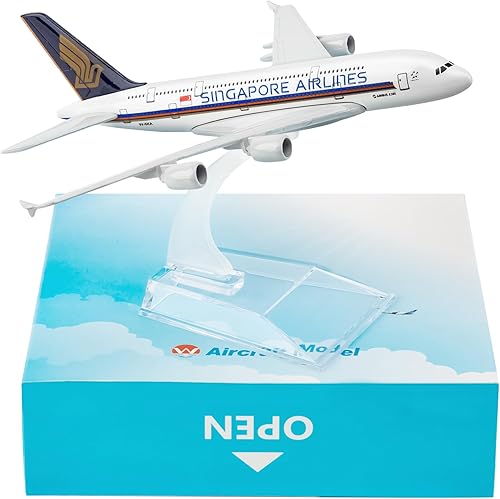 Miniatura 3 de Modelo Avión 1400 Diecast Airplanes Modelo Aviones Metal Singapur 380 Avión Modelo de aleación para regalo de cumpleaños