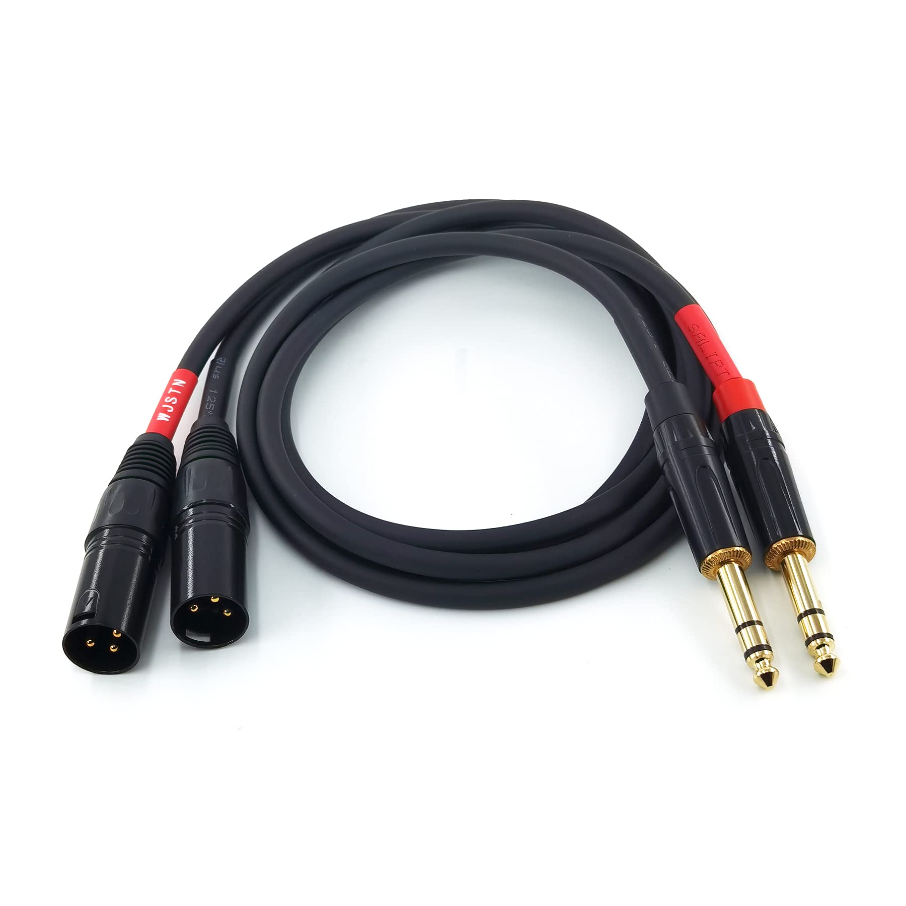 1/4 Inch TRS to XLR Male 6.35mm Balanced Signal Interconnect Microphone Cable Quarter inch to 3pin XLR Patch Cable 2Pack 3FT