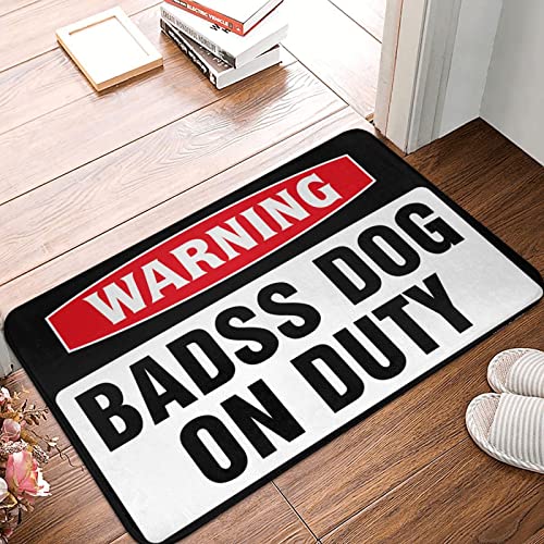 Tapete para entrada al aire libre COTECI con advertencia de perro rudo 2