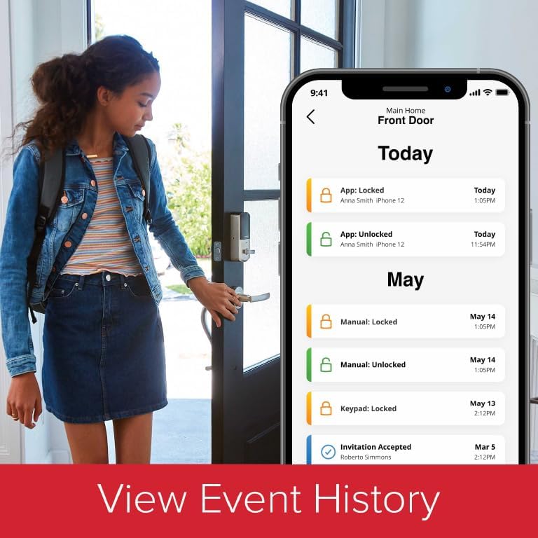 Kwikset App showing event history