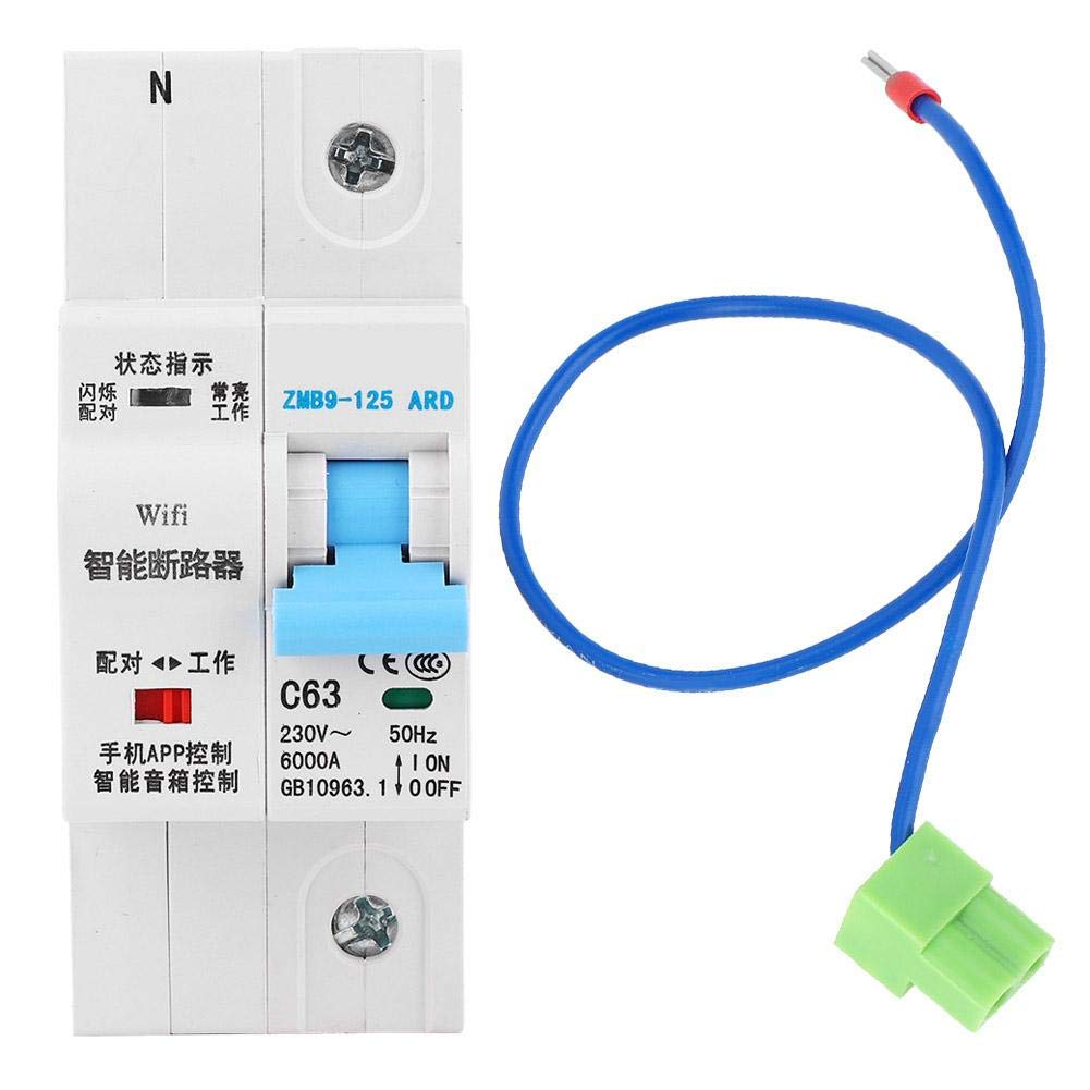ZM89-125 Electric Circuit Breaker, Intelligent Circuit Breaker Remote Controlled Miniature Circuit Breaker Din Rail Mount Air Voltage Circuit Breaker, 230V 50Hz WIFI Circuit Breaker (80A)