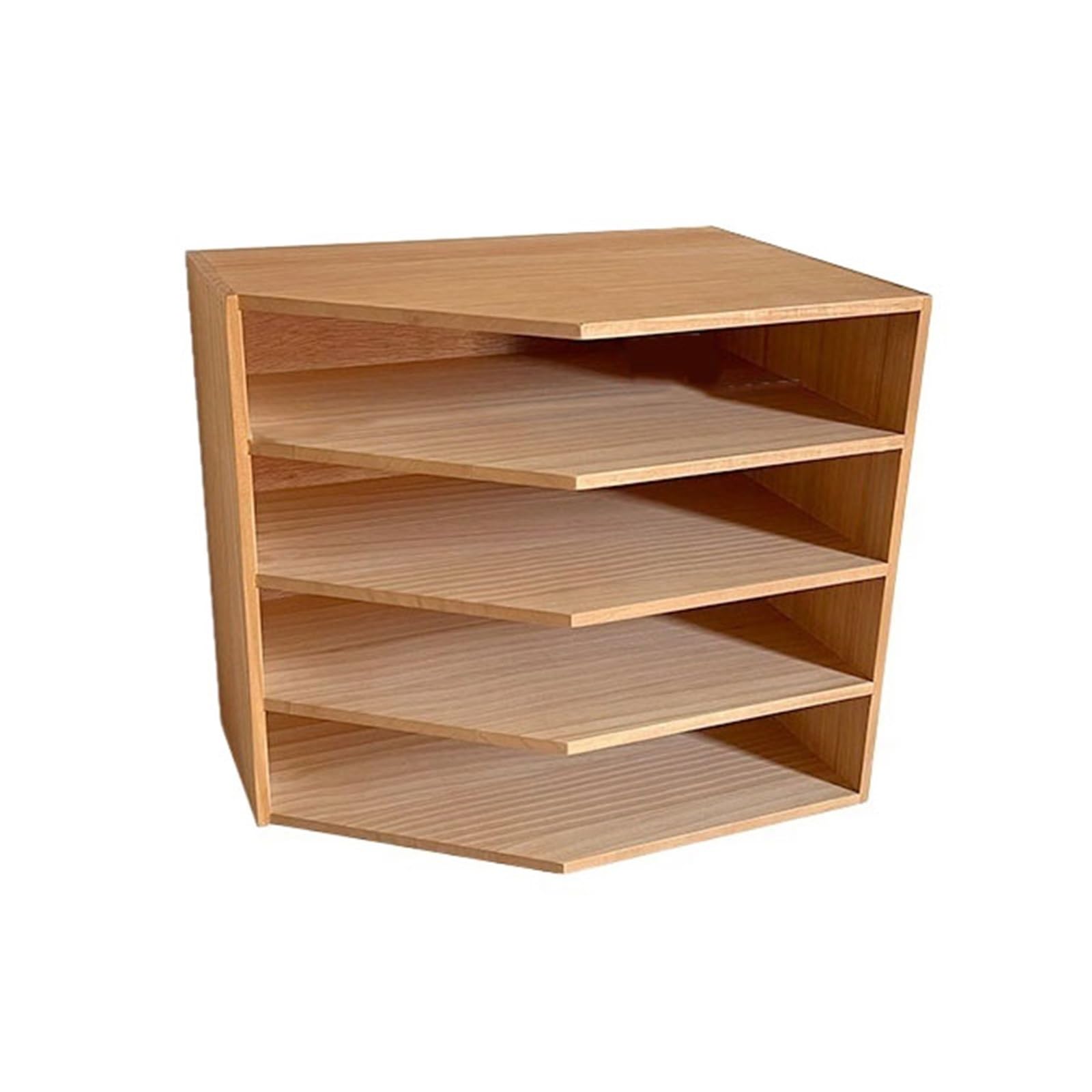 Cenz-888 Portable Bookshelf Office Retro Documents Storage Rack Home Dormitory Four Tiers Wooden Bookshelf Storage Rack